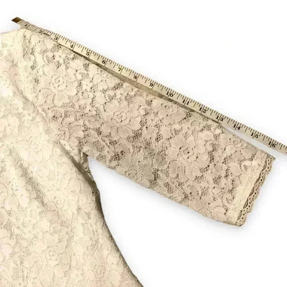 Laundry by Shelly Segal Size 2 White Lace 3/4 sleeve Knee Length Cocktail Dress - Picture 11 of 12